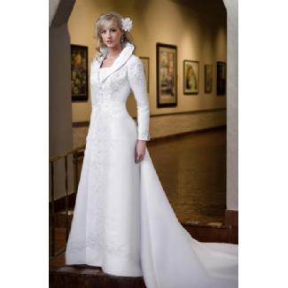 Eternity Modest Wedding Gown White Size 12 Image