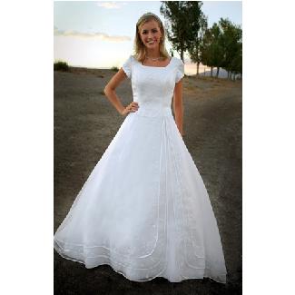 Eternity Modest Wedding Gown White Size 8 Image