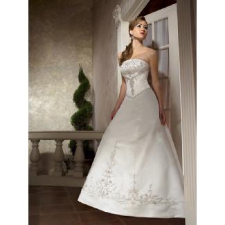 Allure Modest Wedding Gown Ivory/Cafe Size 8 Image
