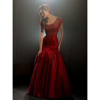 Nightmoves Modest Evening Gown Scarlet Size 10 Image