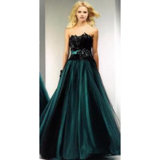 Flirt Prom Dress Medium Teal?Black Size 8 Image