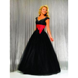 Nightmoves Modest Gown Black/Fuschia Size 12 Image